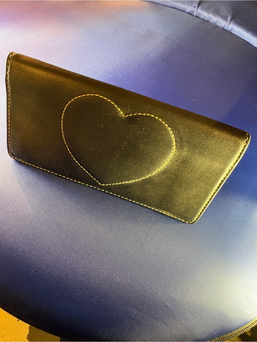 Brighton Black Heart-Stitch Checkbook